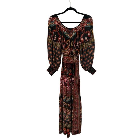 Alice + Olivia Clementina Tiered Maxi Dress Spellbound Multi Size 2 Boho Paisley - Picture 4 of 15